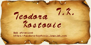Teodora Kostović vizit kartica